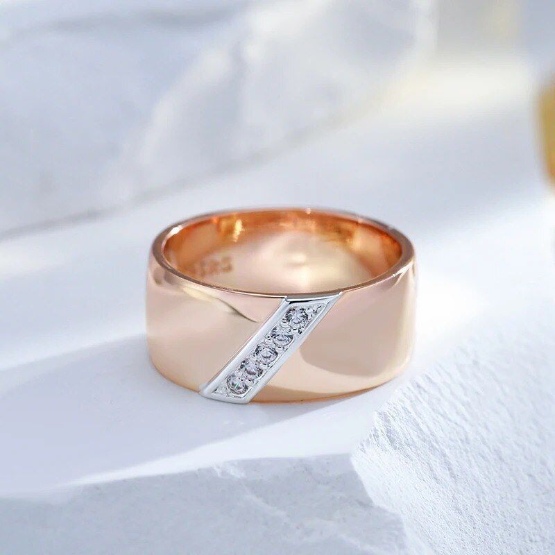 Eleganter Luxus Ring 585 RG Rotgold Rosegold mit Zirkon 59 (18,8 mm Ø) 4,5g