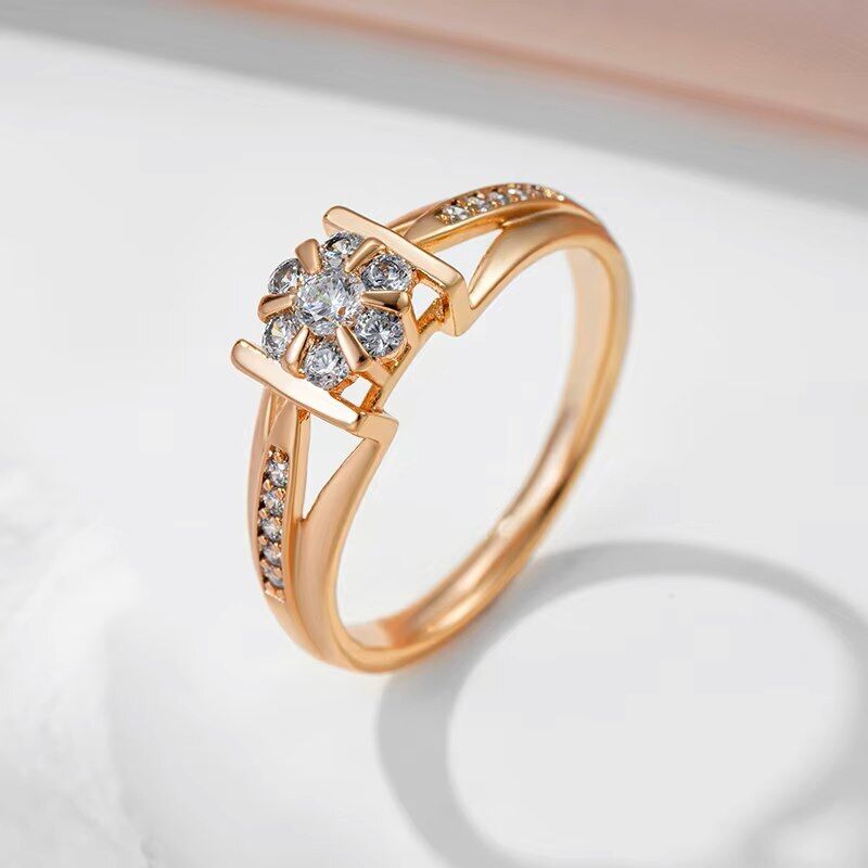 Eleganter Luxus Ring 585 RG Rotgold Rosegold mit Zirkon 59 (18,8 mm Ø) 2,5g