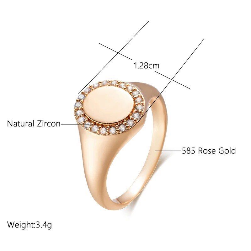 Eleganter Ring 585 RG Rotgold Rosegold mit funkelnden Zirkon 59 (18,8 mm Ø) 3,4g