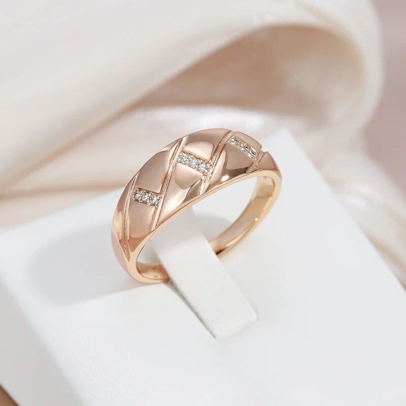 Eleganter Ring 585 RG Rotgold Rosegold mit Zirkon 59 (18,8 mm Ø)