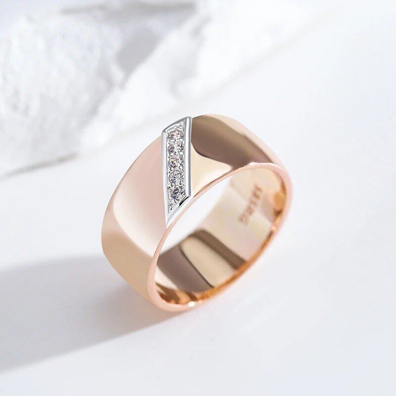 Eleganter Luxus Ring 585 RG Rotgold Rosegold mit Zirkon 59 (18,8 mm Ø) 4,5g