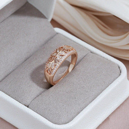 Eleganter Luxus Ring 585 RG Rotgold Rosegold mit Zirkon 59 (18,8 mm Ø) 2,4g