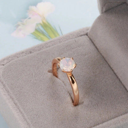 Eleganter Ring 585 RG Rotgold Rosegold mit weißen Zirkon 60 (19,1 mm Ø)