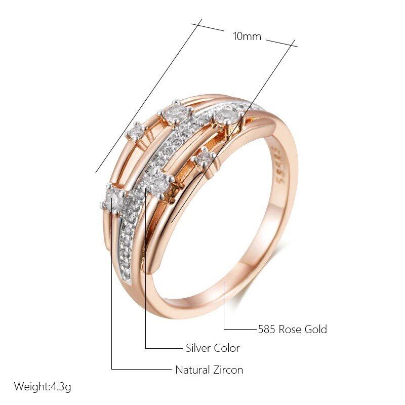 Eleganter Ring 585 RG Rotgold Rosegold mit Zirkon 59 (18,8 mm Ø)