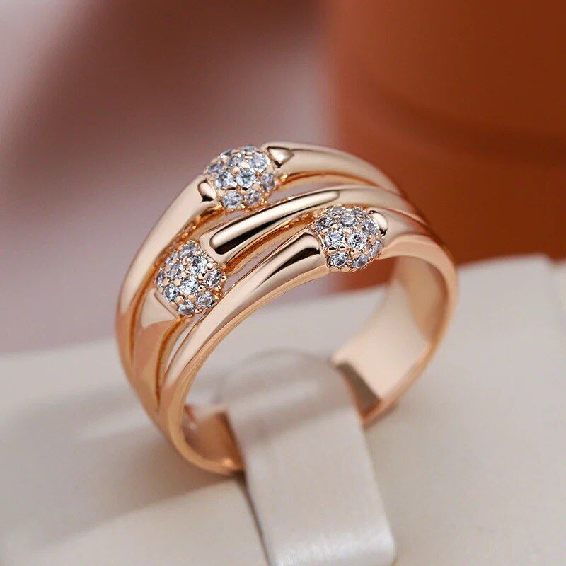 Eleganter Ring 585 RG Rotgold Rosegold mit Zirkon 59 (18,8 mm Ø)