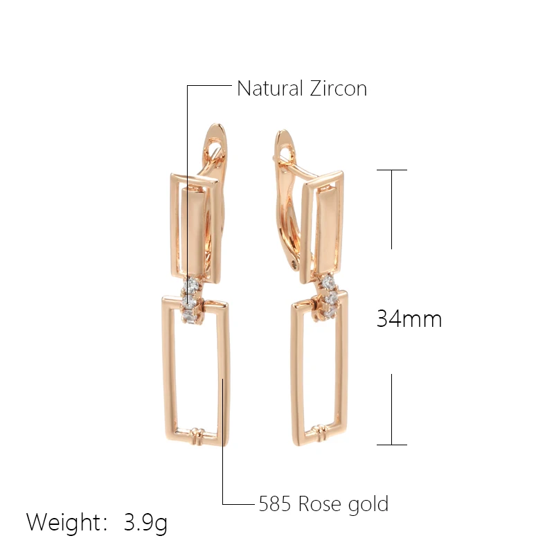 Elegante Ohrhänger Huggie 585 RG Rotgold Rosegold Ohrringe mit Zirkon.