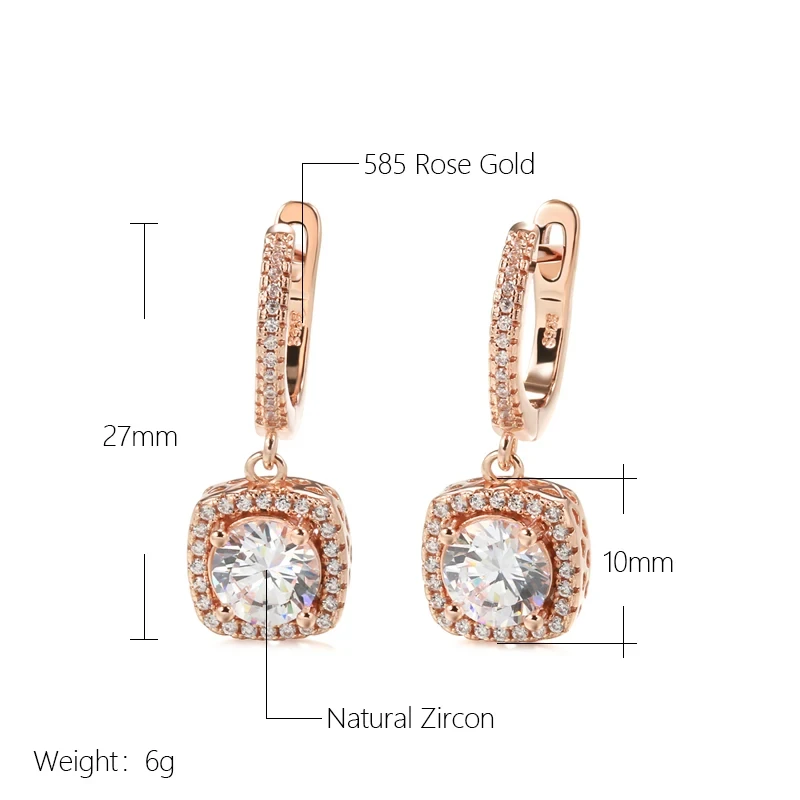 Ohrringe Ohrhänger Creole 585 RG Rosegold Rotgold mit Zirkonia Edelstein