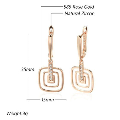 Elegante Ohrringe Huggie Ohrhänger 585 RG Rotgold Rosegold mit Zirkon 4g