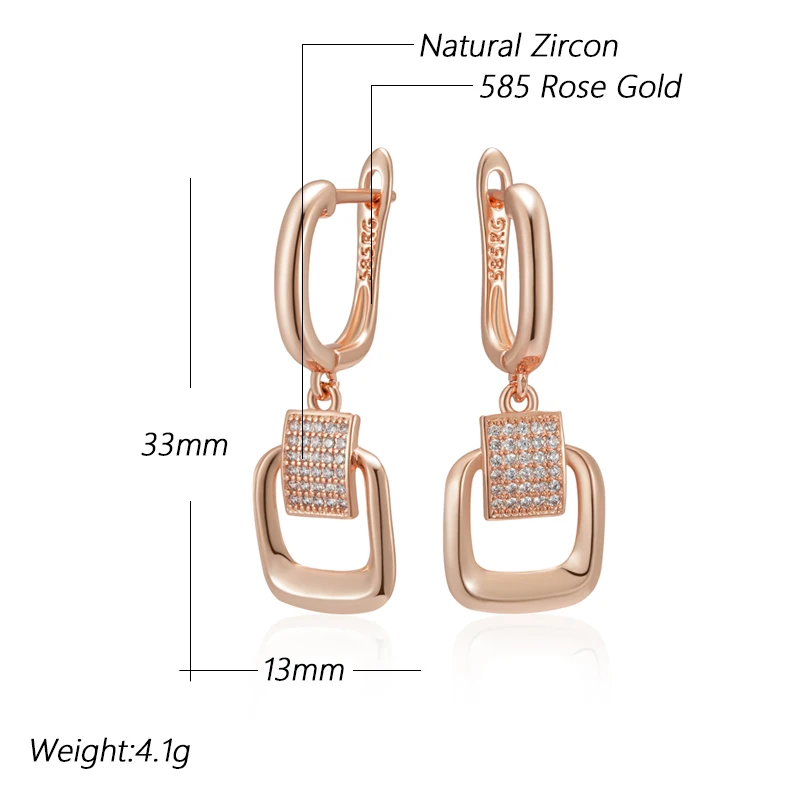 Elegante Ohrringe 585 RG Rosegold Ohrhänger Huggie mit Zirkon 4,1g.