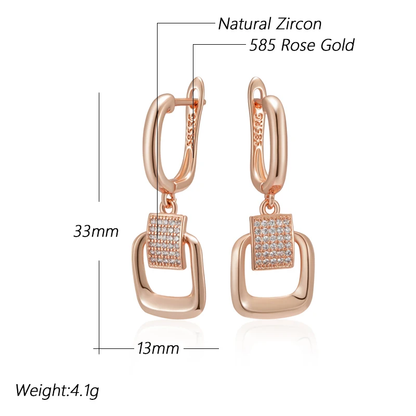 Elegante Ohrringe 585 RG Rosegold Ohrhänger Huggie mit Zirkon 4,1g.