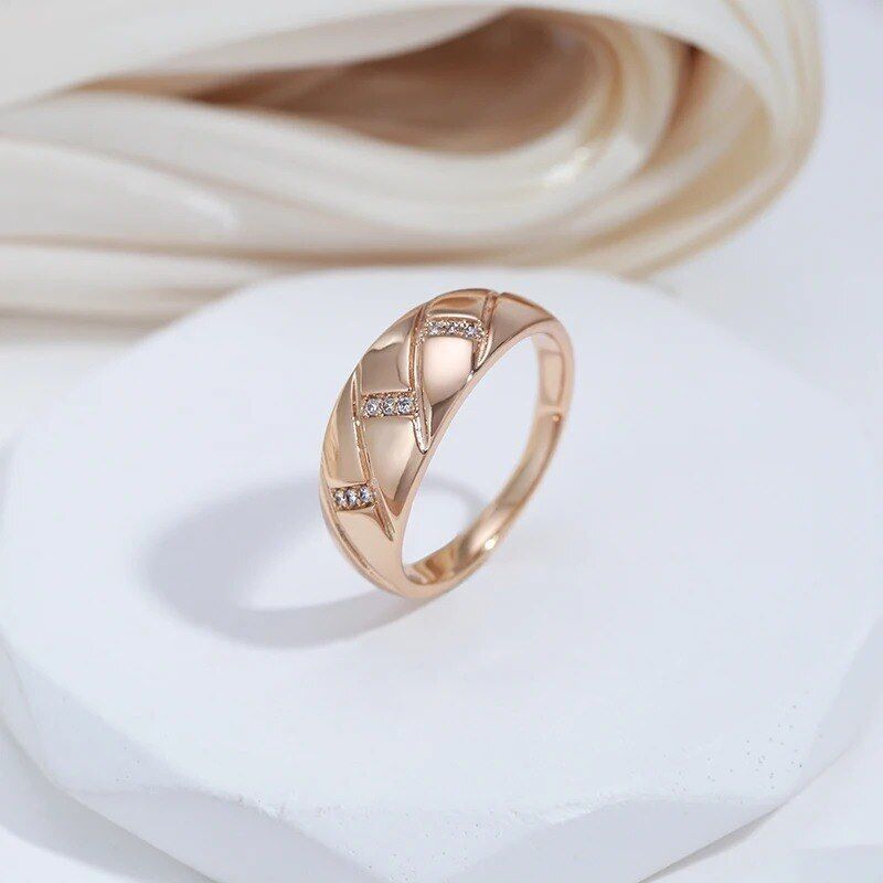 Eleganter Ring 585 RG Rotgold Rosegold mit Zirkon 59 (18,8 mm Ø)