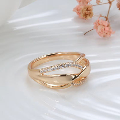 Eleganter Luxus Ring 585 RG Rotgold Rosegold mit Zirkon 54 (17,2 mm Ø) 2,5g