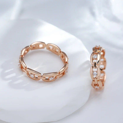 Eleganter Ring 585 RG Rotgold Rosegold mit funkelnden Zirkon 56 (17,8 mm Ø)