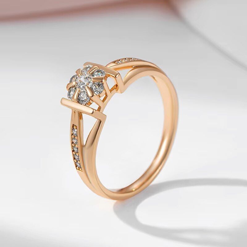 Eleganter Luxus Ring 585 RG Rotgold Rosegold mit Zirkon 59 (18,8 mm Ø) 2,5g