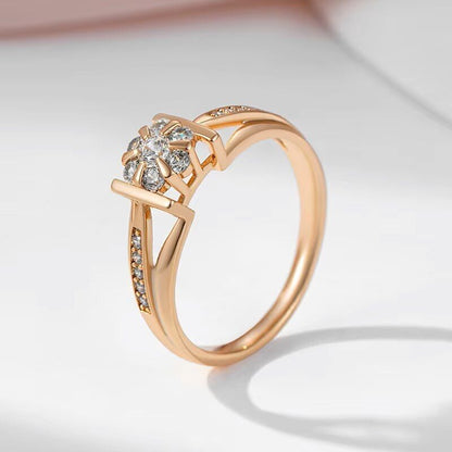 Eleganter Luxus Ring 585 RG Rotgold Rosegold mit Zirkon 59 (18,8 mm Ø) 2,5g