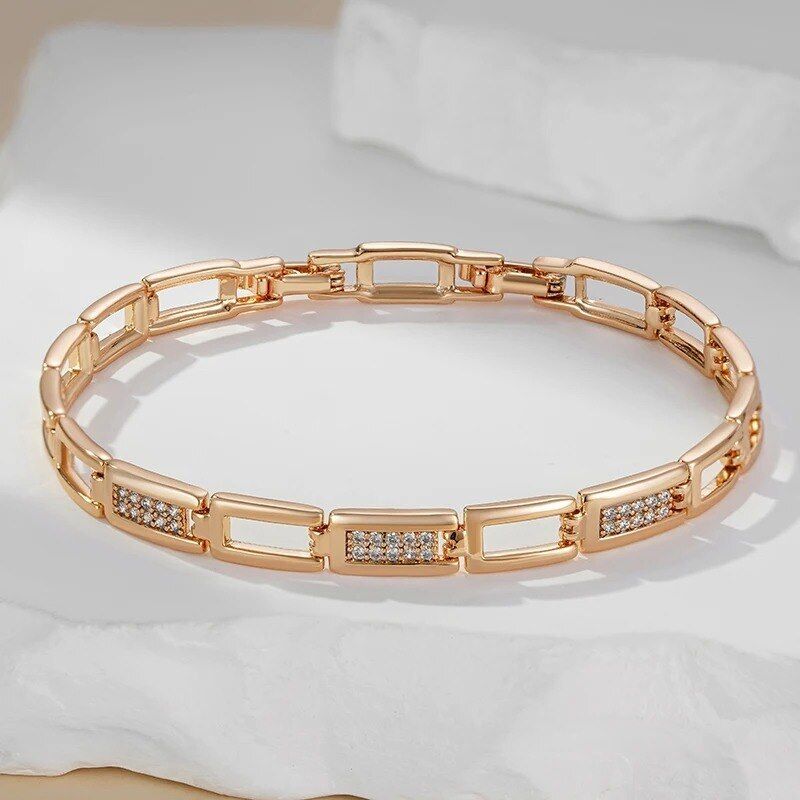 Elegantes Tennisarmband Armband 585 RG Rotgold Rosegold Zirkon 16,5 + 2,5 cm .