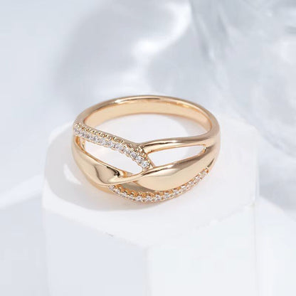 Eleganter Luxus Ring 585 RG Rotgold Rosegold mit Zirkon 54 (17,2 mm Ø) 2,5g