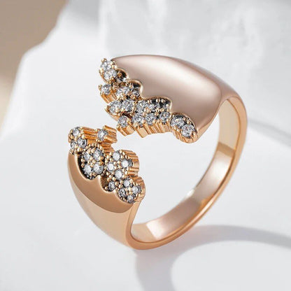 Eleganter Luxus Ring 585 RG Rotgold Rosegold mit Zirkon Größe verstellbar 5,9g