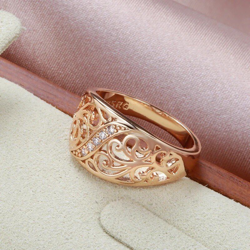 Eleganter Luxus Ring 585 RG Rotgold Rosegold mit Zirkon 59 (18,8 mm Ø) 4,5g