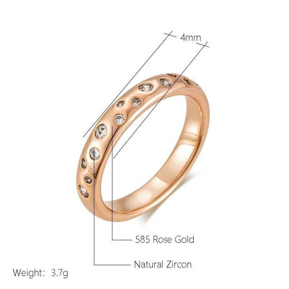 Eleganter Vintage Ring 585 RG Rotgold Rosegold mit Zirkon 59 (18,8 mm Ø)