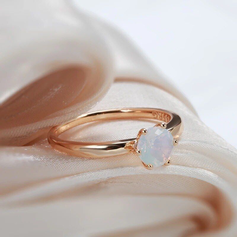 Eleganter Ring 585 RG Rotgold Rosegold mit weißen Zirkon 60 (19,1 mm Ø)