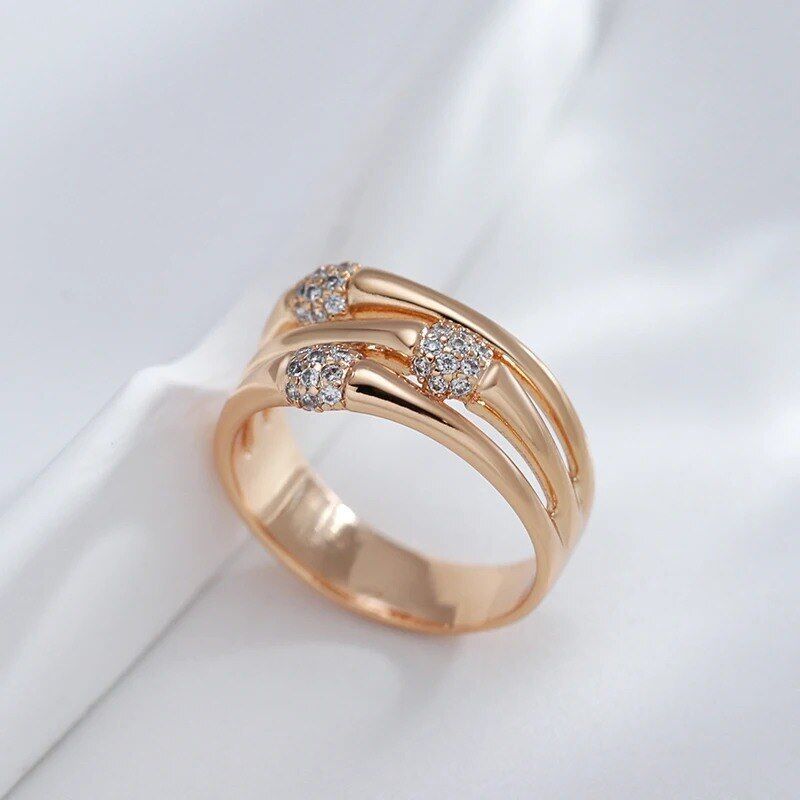 Eleganter Ring 585 RG Rotgold Rosegold mit Zirkon 59 (18,8 mm Ø)