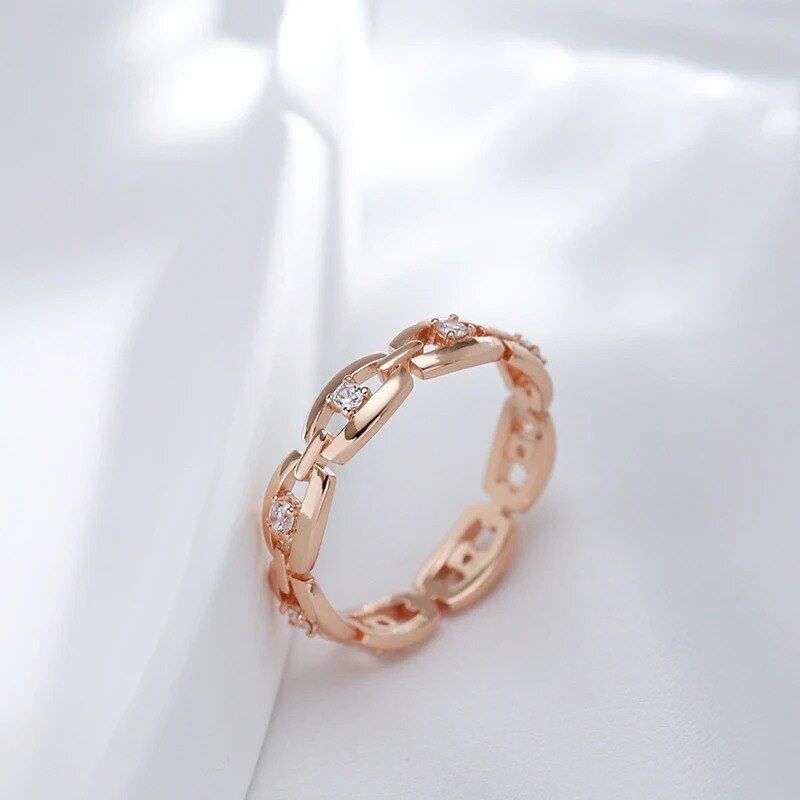 Eleganter Ring 585 RG Rotgold Rosegold mit funkelnden Zirkon 56 (17,8 mm Ø)