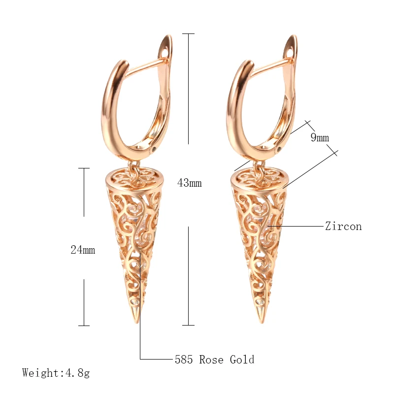 Ohrringe Creole Huggie 585 RG Rotgold Rosegold mit Zirkonia.