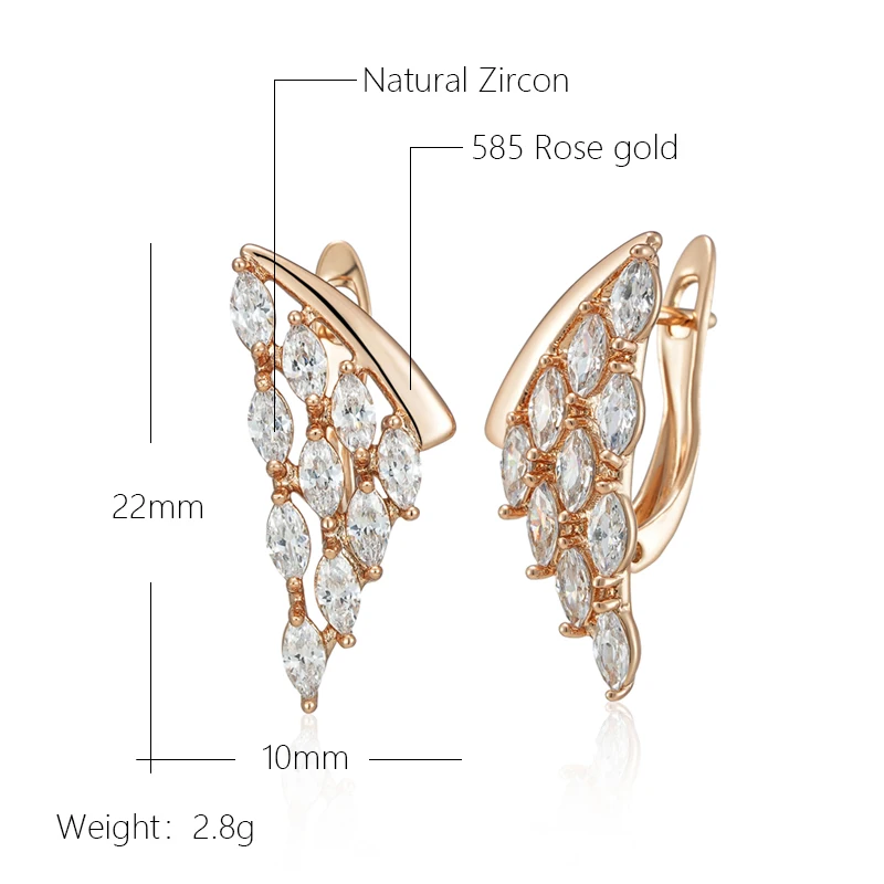 Elegante Ohrringe 585 RG Rotgold Rosegold mit Zirkon 2,8g