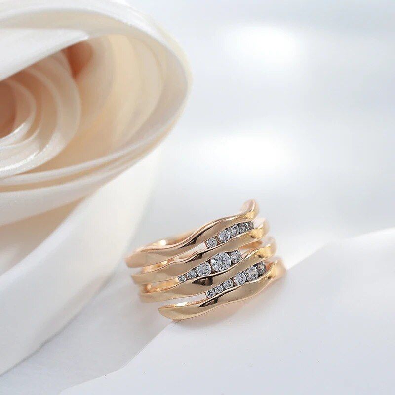 Eleganter Ring 585 RG Rotgold Rosegold mit Zirkon 58 (18,4 mm Ø) 7,5g