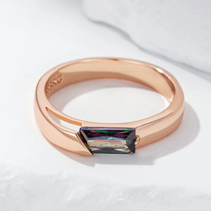 Eleganter Ring 585 RG Rotgold Rosegold mit Mystic Zirkon 58 (18,4 mm Ø)