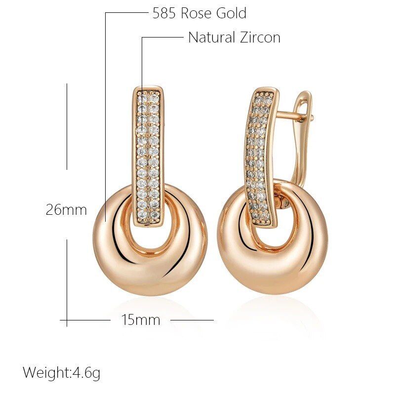 Elegante Ohrringe Ohrhänger 585 RG Rotgold Rosegold mit Zirkon 4,6g