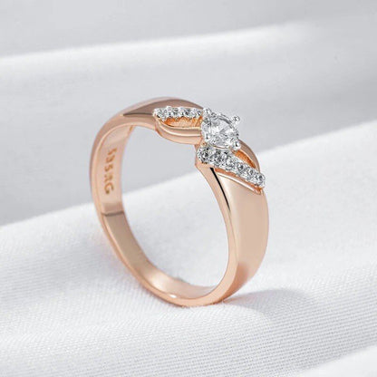 Eleganter Ring 585 RG Rotgold Rosegold mit funkelnden Zirkon 59 (18,8 mm Ø)