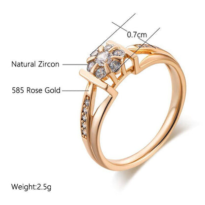 Eleganter Luxus Ring 585 RG Rotgold Rosegold mit Zirkon 59 (18,8 mm Ø) 2,5g