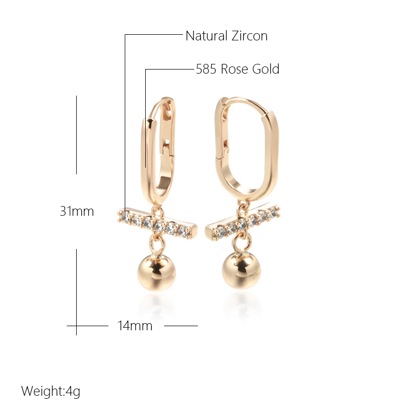 Luxus Ohrhänger 585 RG Rotgold Rosegold Ohrringe mit Zirkon 4g.