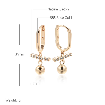 Luxus Ohrhänger 585 RG Rotgold Rosegold Ohrringe mit Zirkon 4g.