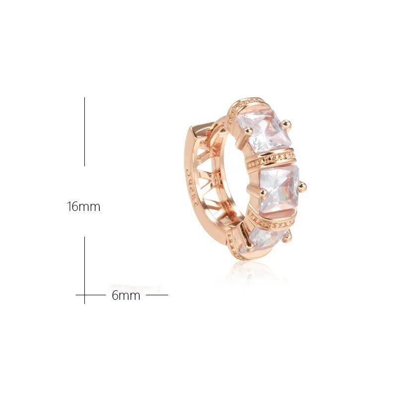 Ohrringe, Creole, Huggie 585 RG Rotgold/ Rosegold mit Zirkon 15mm 4,9g.