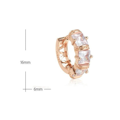 Ohrringe, Creole, Huggie 585 RG Rotgold/ Rosegold mit Zirkon 15mm 4,9g.