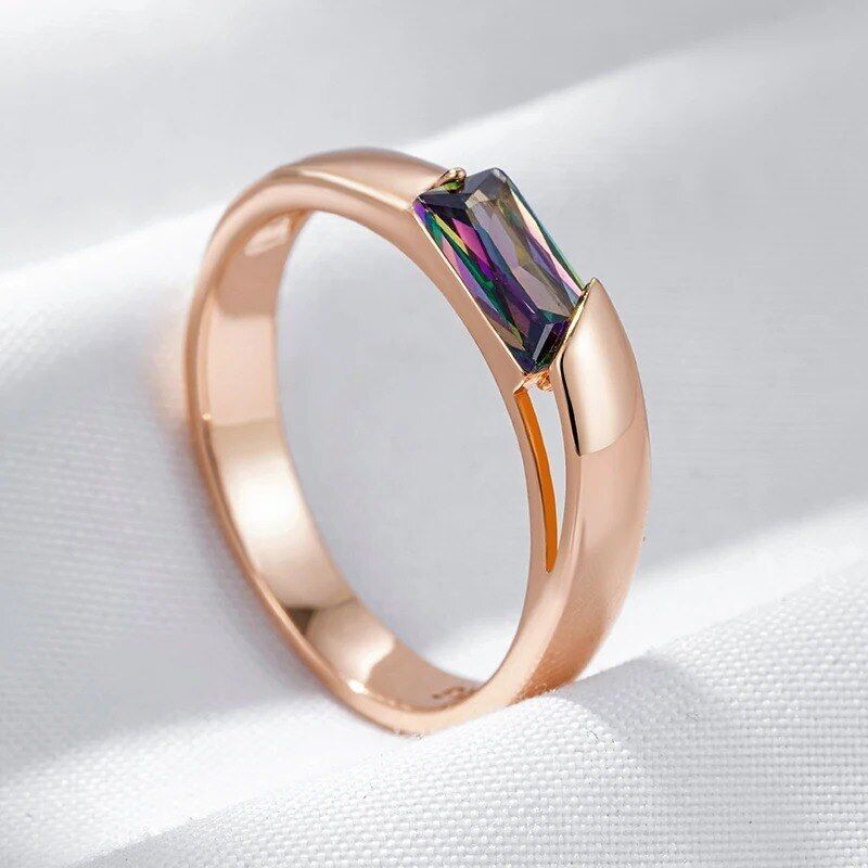 Eleganter Ring 585 RG Rotgold Rosegold mit Mystic Zirkon 58 (18,4 mm Ø)