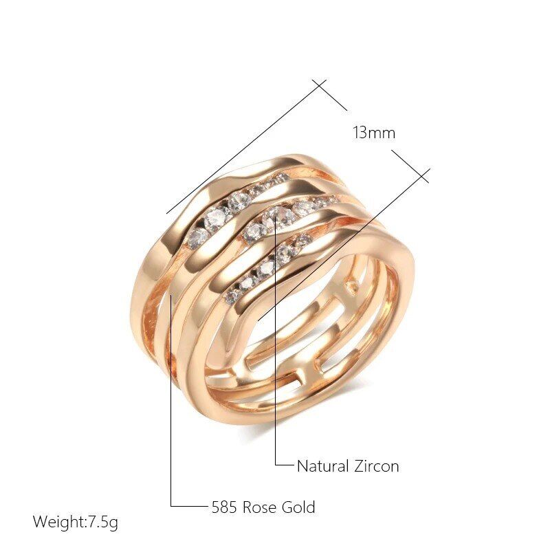 Eleganter Ring 585 RG Rotgold Rosegold mit Zirkon 58 (18,4 mm Ø) 7,5g