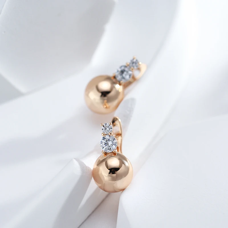 Elegante 585 Rosegold Ohrringe mit Zirkon, Hochwertiger Schmuck.