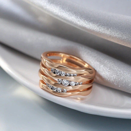 Eleganter Ring 585 RG Rotgold Rosegold mit Zirkon 58 (18,4 mm Ø) 7,5g