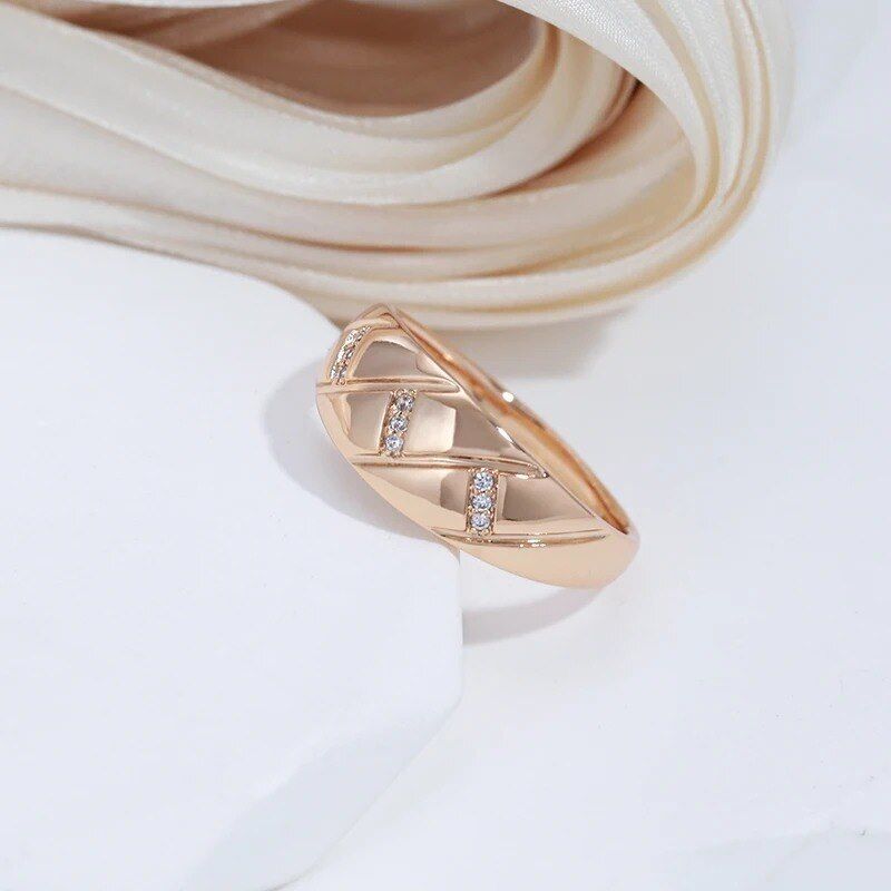 Eleganter Ring 585 RG Rotgold Rosegold mit Zirkon 59 (18,8 mm Ø)