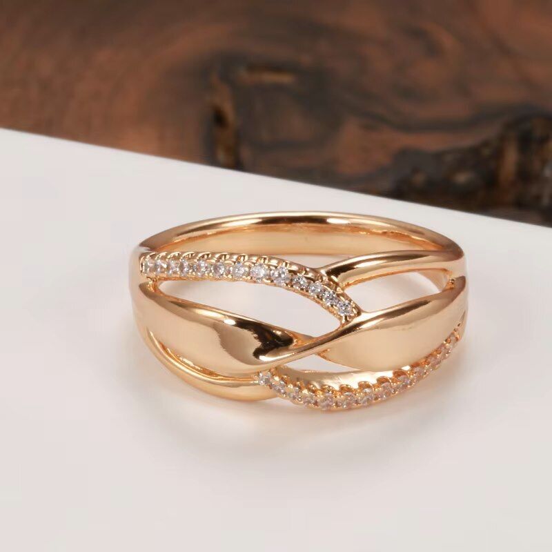 Eleganter Luxus Ring 585 RG Rotgold Rosegold mit Zirkon 54 (17,2 mm Ø) 2,5g