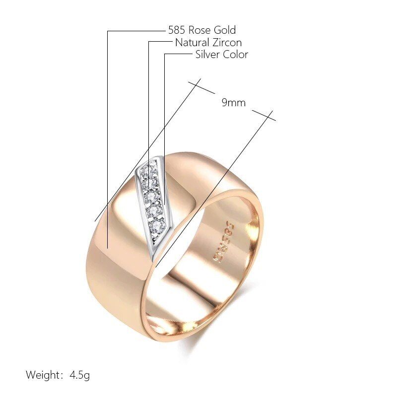 Eleganter Luxus Ring 585 RG Rotgold Rosegold mit Zirkon 59 (18,8 mm Ø) 4,5g