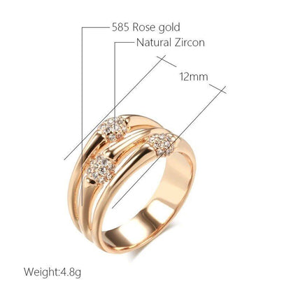 Eleganter Ring 585 RG Rotgold Rosegold mit Zirkon 59 (18,8 mm Ø)