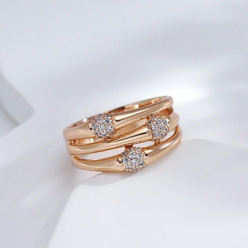 Eleganter Ring 585 RG Rotgold Rosegold mit Zirkon 59 (18,8 mm Ø)