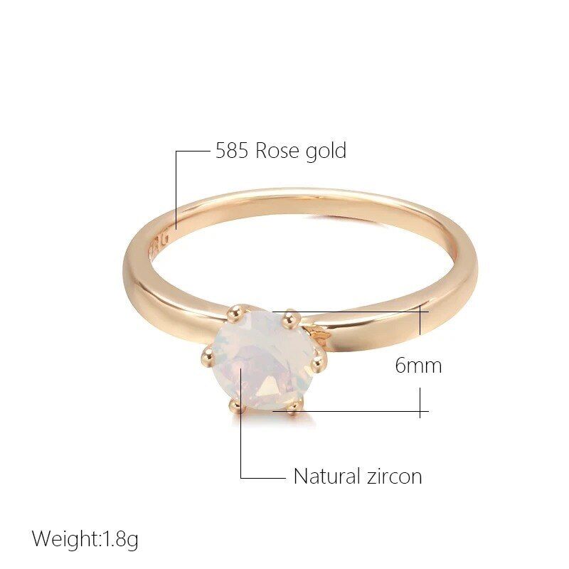 Eleganter Ring 585 RG Rotgold Rosegold mit weißen Zirkon 60 (19,1 mm Ø)