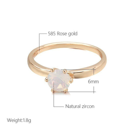 Eleganter Ring 585 RG Rotgold Rosegold mit weißen Zirkon 60 (19,1 mm Ø)