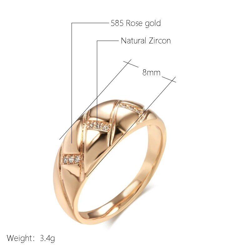 Eleganter Ring 585 RG Rotgold Rosegold mit Zirkon 59 (18,8 mm Ø)